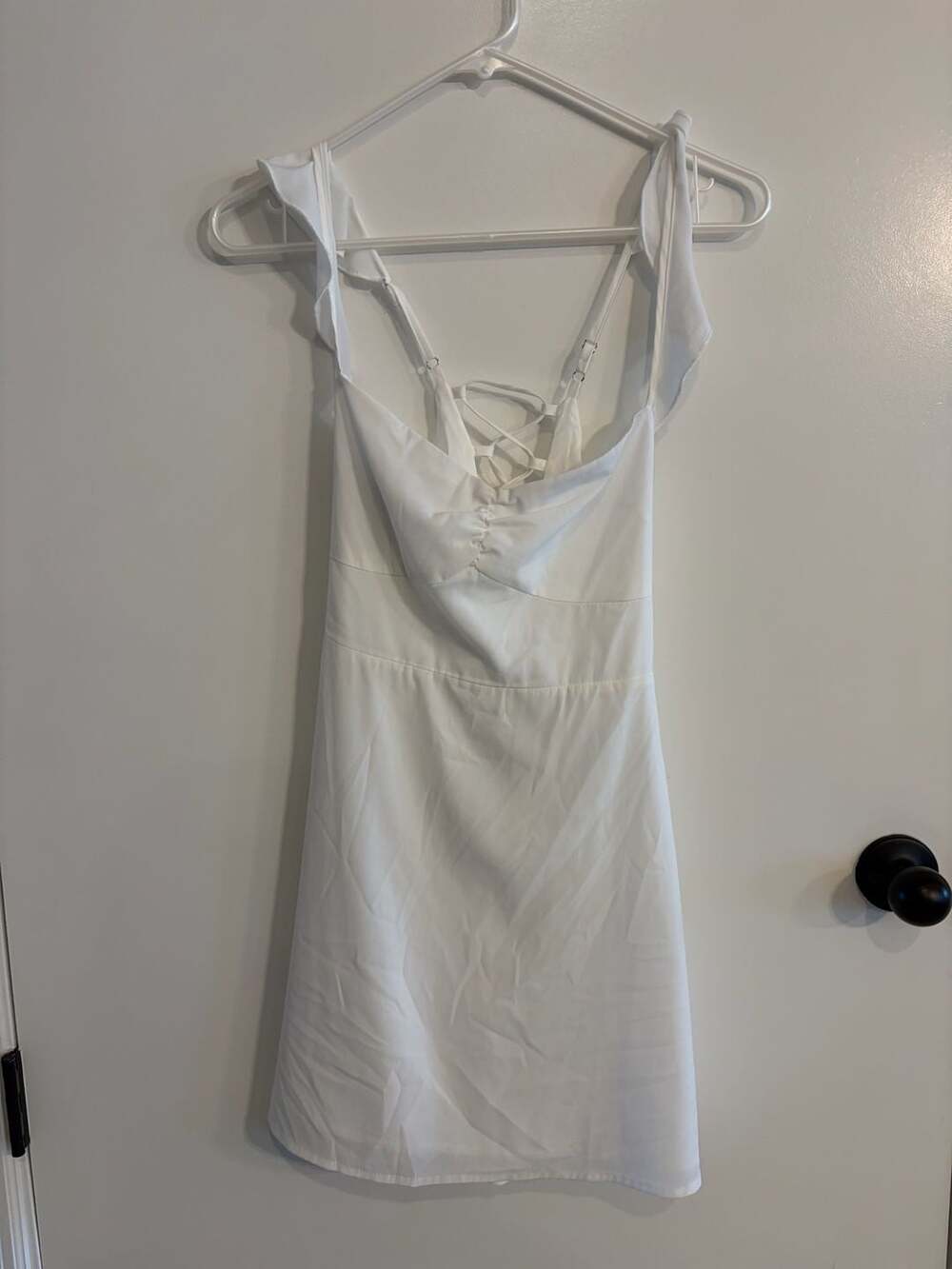 Princess Polly Landon Mini Dress in White with Lace-Up Back